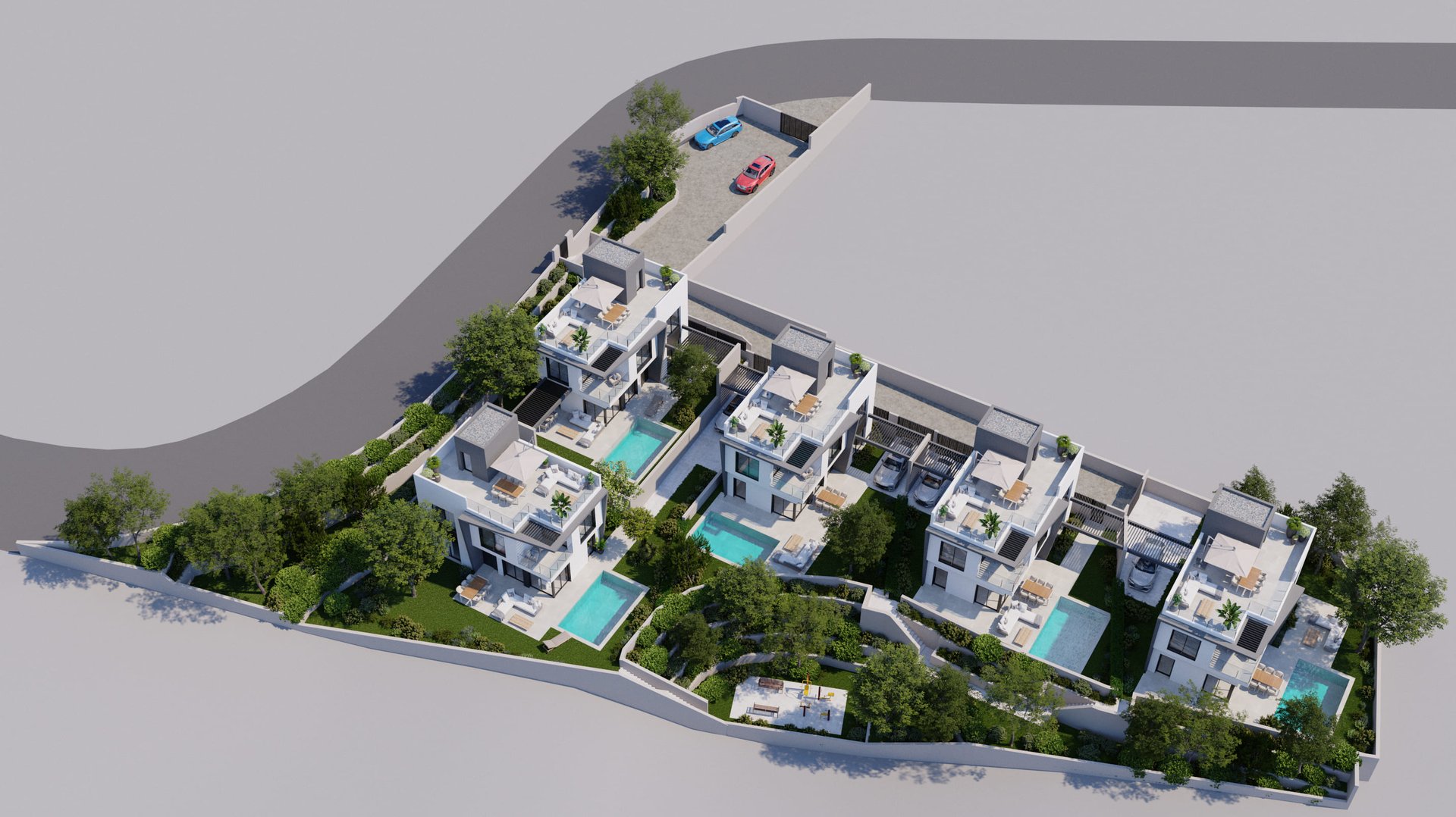 Vista aérea complejo Alonis Villas — Villajoyosa, Costa Blanca
